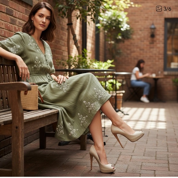 Alexandre Birman Cork Stiletto Heels Linen Peep Toe Pumps Beige High Heel 40.5 - Picture 3 of 11